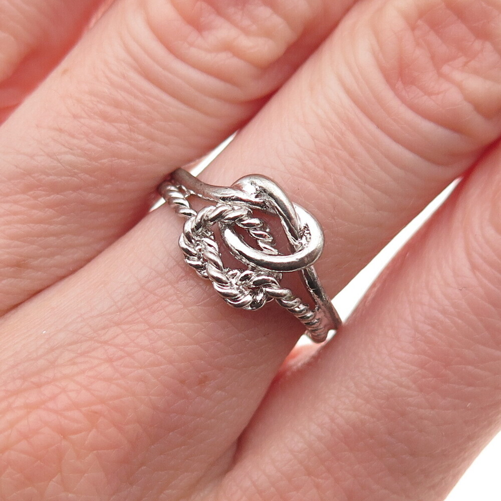 925 Sterling Silver Vintage Mariner Love Knot Ring Size 6.75